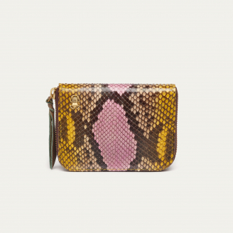 Stone Hand Painted Python Mini Bob Wallet