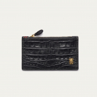 Black Embossed Leather Helena Card Holder