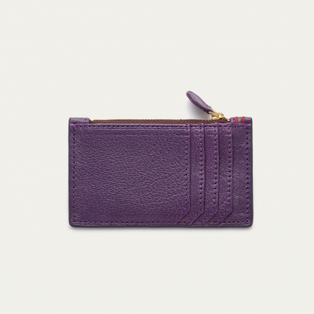 Purple Grained Leather Helena Card Holder