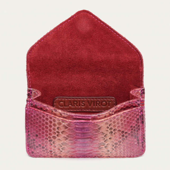 Porte Cartes Python Alex Bordeaux Rose