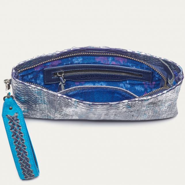 Ice Blue Python Clutch Lou