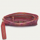 Pink Burgundy Python Clutch Lou