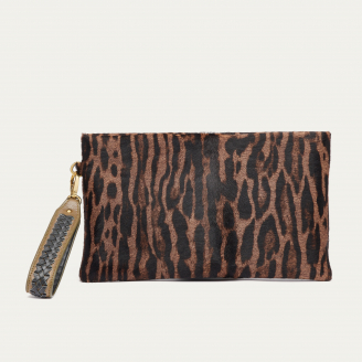 Ocelot Cuir Clutch Lou