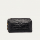 Black Embossed Croco Leather Case Paulette