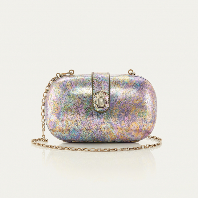 Metallic Gasoil Leather Chiara Bag