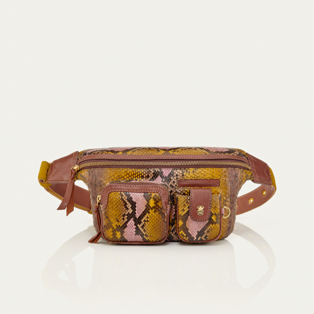 Stone Hand Painted Python Fanny Pack