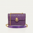 Sac Cuir Ava Medium Violet Brodé