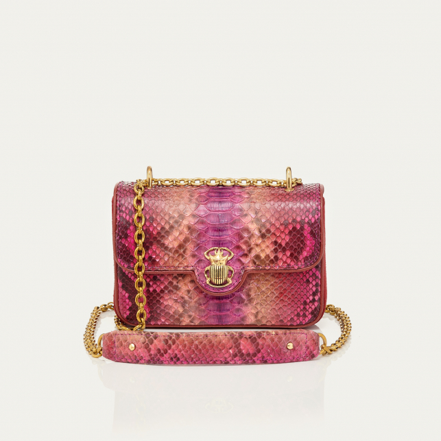 Sac Python Mini Ava Bordeaux Rose