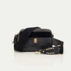 Sac Cuir Embossé Croco Lily Noir