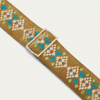 Embroidered Olive Leather Strap