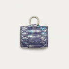 Etui Airpod Jamie Python Bleu Glacier Métallisé