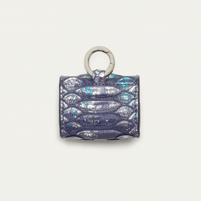 Etui Airpod Jamie Python Bleu Glacier Métallisé