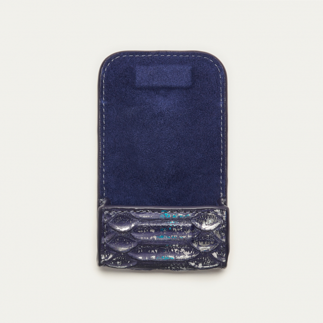 Etui Airpod Jamie Python Bleu Glacier Métallisé