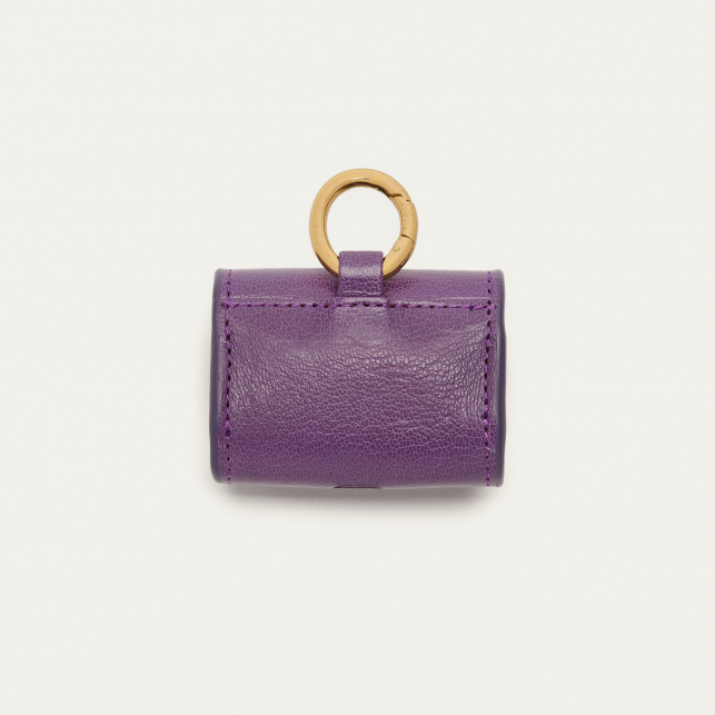Etui Airpod Jamie Cuir Grainé Violet