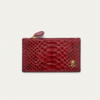 Porte Carte Python Helena Burgundy