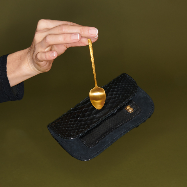 Black Python Bianca Card Holder