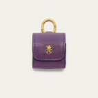 Etui Airpod Jamie Cuir Grainé Violet