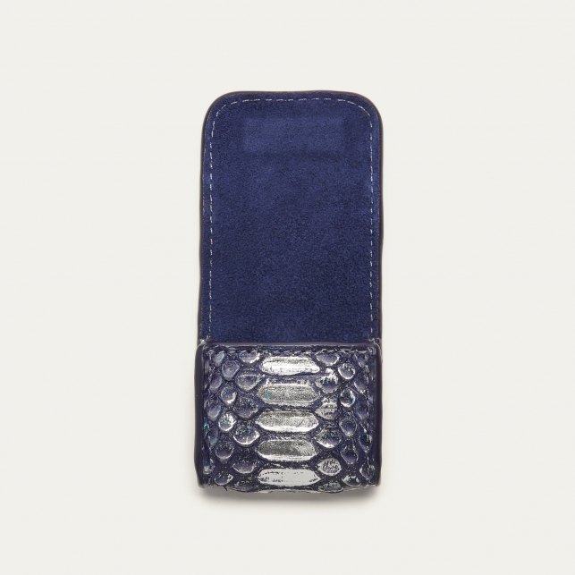 Etui Airpod Jamie Python Bleu Glacier Métallisé