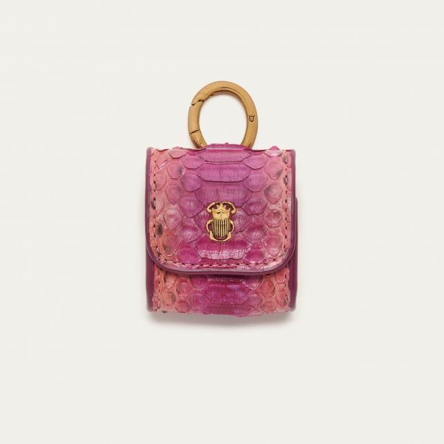 Pink Burgundy Python Airpod Holder Jamie