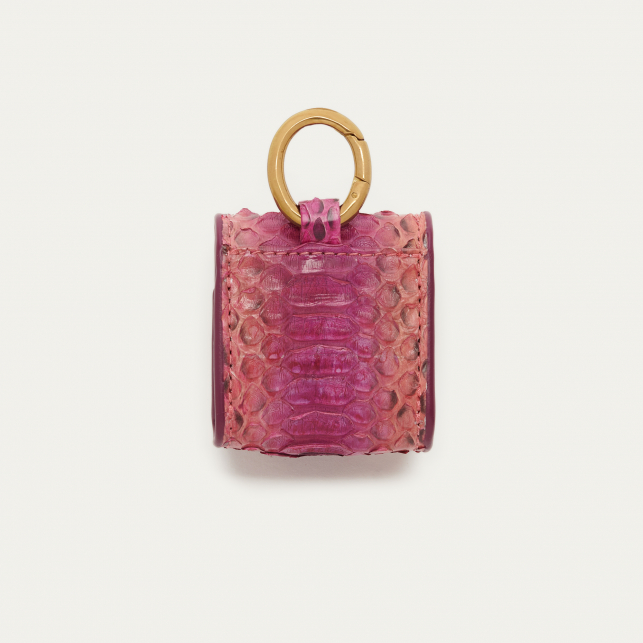 Etui Airpod Jamie Python Bordeaux Rose