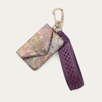 Metallic Gasoil and Violet Leather Pedro Key Holder