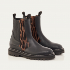 Bottines Chelsea Cuir Ziggy Noir et Ocelot