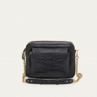 Black Embossed Croco Leather Big Charly bag