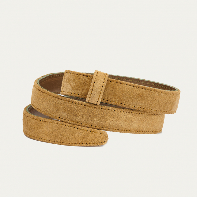 Embroidered Olive Leather Baby Belt