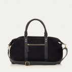 Black Suede Leather Roger XS Week-end Bag