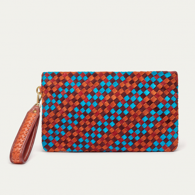 Braided Tricolor Leathers Clutch Lou