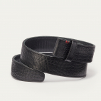 Black Croco Embossed Leather Belt