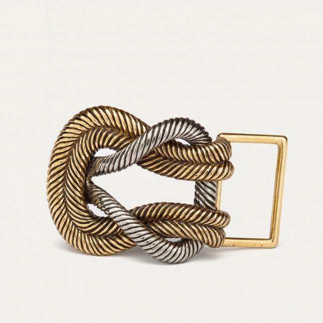 Silver Gold Mixed Knot Dallas Buckle