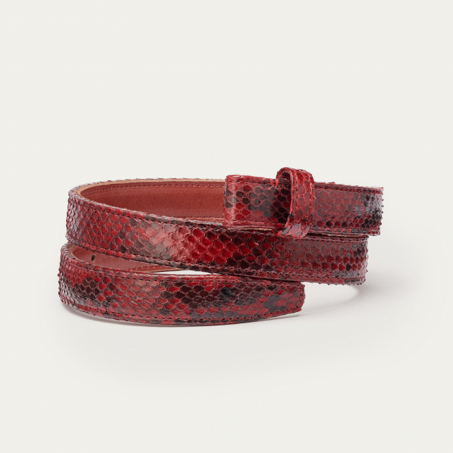 Burgundy Python Baby Belt