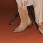 Embroidered Olive Leather Lucienne Boots