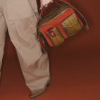 Kaki Burgundy Mix Python Cesar Bag