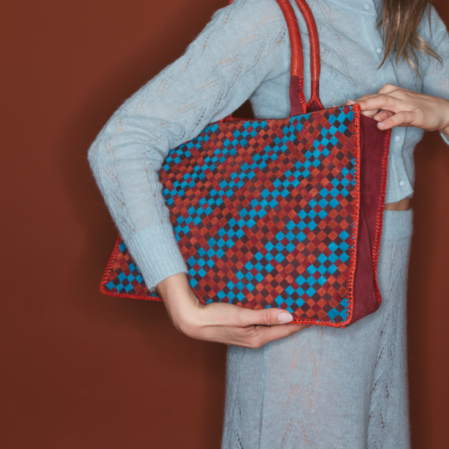 Braided tricolor leathers Archi Shopping Bag