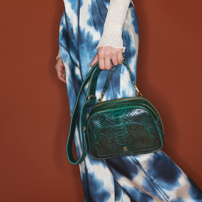 Green Forest Python Clara Bag
