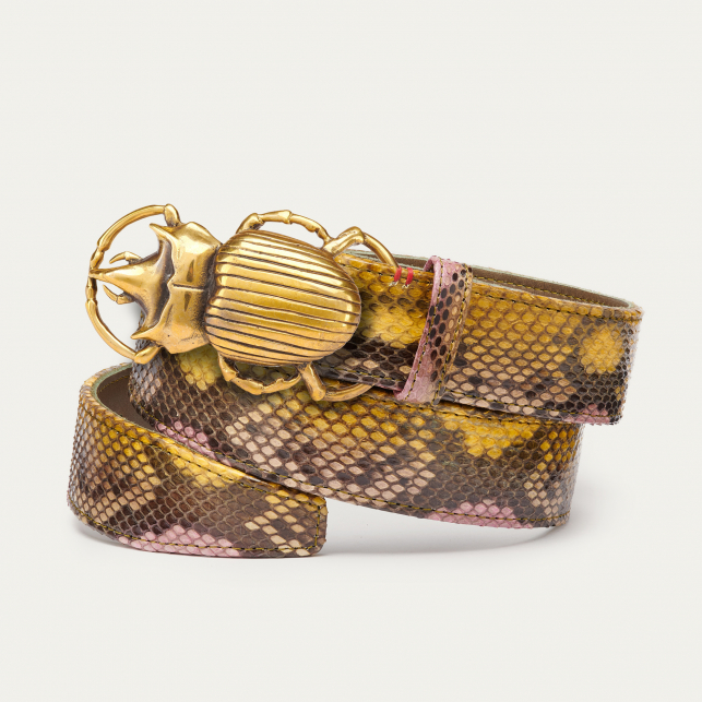 Ceinture Python Roche Scarabée Or