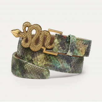 Ceinture Python Vallée Verte Serpent Or