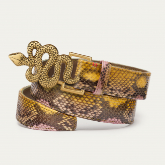 Stone Python Gold Snake Belt