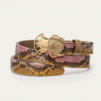 Baby Ceinture Python Roche Scarabée Doré