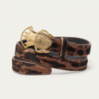 Baby Ceinture Cuir Ocelot Scarabée Doré