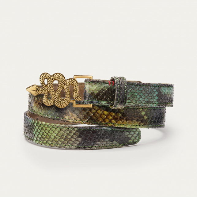 Baby Ceinture Python Vallé Verte Serpent Doré