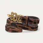 Baby Ceinture Cuir Ocelot Serpent Doré