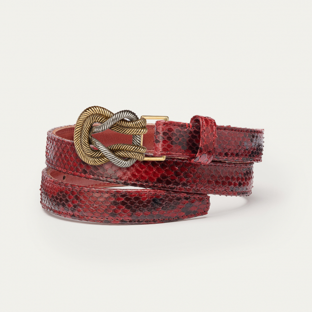 Baby Ceinture Python Bordeaux Noeud