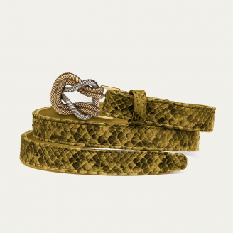 Kaki Python Knot Baby Belt