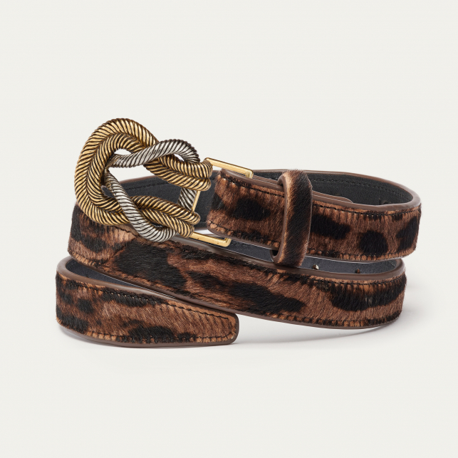 Ocelot Leather Knot Baby Belt