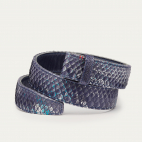 Ice blue Metallic Python Belt