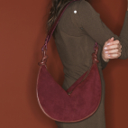 Hot Wine Suede Leather Chris Bag