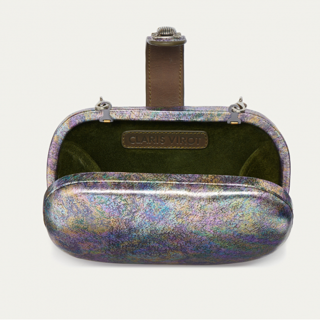 Metallic Gasoil Leather Chiara Bag